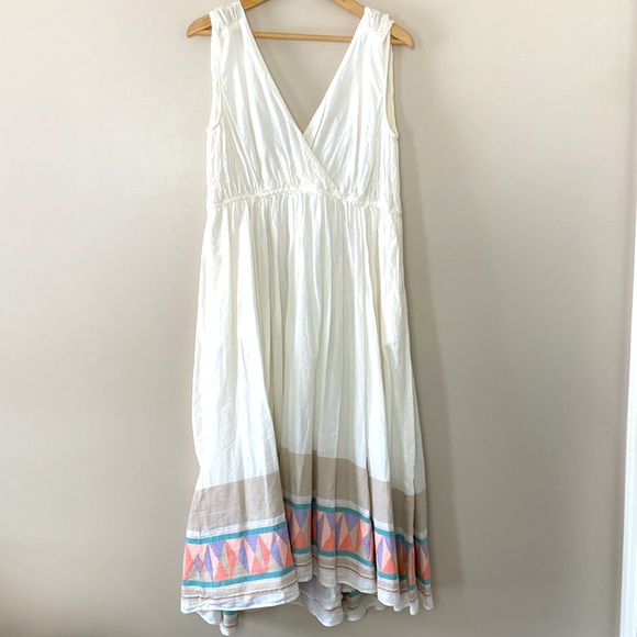 Free People Lulu Embroidered Midi Dress Drawstring Waist Endless Summer Size XS - Picture 16 of 16